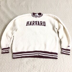 Champion White and Maroon Harvard Sweatshirt